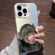 1个透明猴子图案手机壳，可个性化定制，兼容 16 Pro Max、15/14 Plus、13、12、11，兼容三星系列，防水防震防摔防刮。 - 彩色 - 查看 2