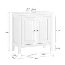 SoBuy FRG202-, Grey Under Sink Bathroom Storage Cabinet With Doors, 60x30x62cm Home Bathroom Decor Bathroom Organizer Summer Bathroom Accessories - White - View 2