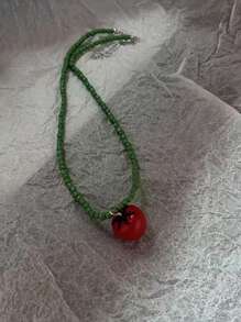 波西米亚风韩式彩色糖果星星流苏吊坠项链，甜美心形链条，Y2K美学饰品