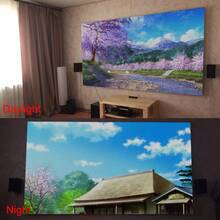 简易遮光投影幕，60-72-84-92-100-110-120-130英寸4K超高清，无需钻孔安装，16:9可折叠便携式投影幕，适用于家庭影院、室内/室外、家庭、派对、办公室、教室等场所。 - 灰色 - 查看 8