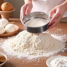 Stainless Steel 40/60 Mesh Flour Sifter - Rust-Resistant Ultra-Fine Sieve For Baking Powder, Sugar, And Vanilla | Overlock Kitchen Sifter, Round Stainless Steel Flour Sifter, 15cm And 20cm Stainless Steel Icing Sugar Strainer, Professional Fine Mesh Kitchen Flour Sifter - Silver - View 7