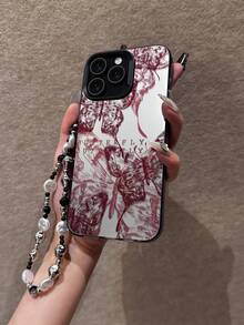 Funda de teléfono con arte lineal de mariposa rosa, personalizada para iPhone 16 Pro Max, 15, 14 Plus, 13, 12, 11 Funda protectora