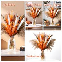 58pcs Natural Pampas Grass Mix Bouquet | Dried Pampas Bouquet For Wedding Boho Flowers Home Table Decor Desk Decor, Rustic Farmhouse Decor - Nhiều màu - Xem 6