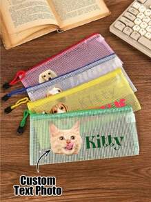 Custom Waterproof Pool Bag, Pet Photo And Name LOGO Custom Color Pool Bag, 13*9.5in/33*24cm Large Personalized Name Shadow Beach Bag, Bridesmaid Wedding Bag, Personalized Pool Bag, Waterproof Bag