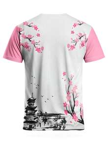 Japanese Sakura Samurai Style Customized Men's Soccer Jersey With Name & Number, Round Neck Soft Lightweight Sports Top, Sublimation Training Kit - Pink - View 4