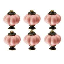 6pcs Acrylic Pumpkin Knobs, Vintage Cabinet Drawer Pulls, Single Hole With Screws, Decorative Dresser & Closet Hardware, Furniture Accessories For Home Renovation - Multicolor - View 8
