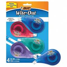 BIC Wite-Out Brand EZ Correct Correction Tape, 19.8 Feet, 4-Count Pack Of White Correction Tape, Fast, Clean And Easy To Use Tear-Resistant Tape Office Or School Supplies-653399 - 白色膠帶 4 條裝 1 包 - 查看 2
