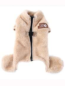 PETSIN 宠物衣服，宠物外套，小型犬保暖抓绒连体衣，适合冬季穿着 - 彩色 - 查看 21