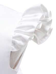 Young Girls' Solid Color Chiffon & Satin Dress, Simple & Elegant Dress Suitable For Performance, Hosting, Runway, Does Not Include Hair Accessories - White - View 7