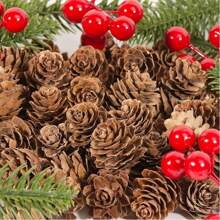 20/50 Piezas Conos de piña decorativos falsos y convenientes de estilo DIY para decoración de Navidad, otoño, invierno y hogar. Decoración realista de piñas artificiales para coronas navideñas, regalos y decoración de dormitorio.