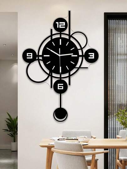 Pc, Moderne Large Scale Home Wand Clock, Acrylic Material, Swing Function, Silent No Ticking, Living Room, Bedroom, Kitchen Office ation. Birthday s, Ho warming s. Room view 7