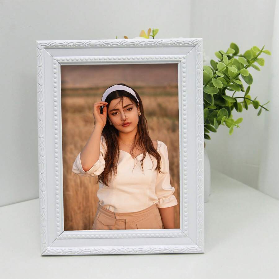 1 pieza/4 piezas Marco de fotos decorativo retro blanco europeo, decoración de pared, muestra fotos de 3.5x5", 4x6", 5x7", 6x8", 8x10", horizontal o vertical para mesa o pared, adecuado para dormitorio, sala de estar, regalo ideal para Halloween, Navidad, Año Nuevo (se incluye papel fotográfico al azar)