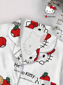 Sanrio Hello Kitty Kids Pajamas, Suitable For All Seasons, Including Short Sleeve Top And Shorts, Cartoon Print, Comfortable And Warm Design