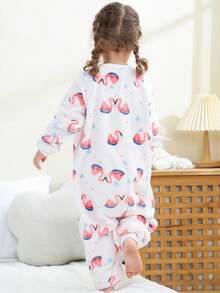 MICHLEY 1pc Baby Cartoon Animal Flannel Cute Sleeping Bag, Long Sleeve Zipper Comfortable Unisex Infant Supplies, Suitable For Living Room, Halloween, Party Wear - Multicolor - View 12