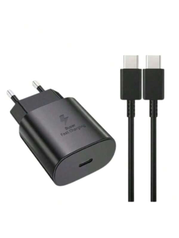 For S Amsung Super Fast Charging Type C Charging Cable Cord With 25W USB C Android Phone Charger Block For S Amsung Galaxy S23/S22/S21/S20/Plus/Ultra/FE/Note 20/10/Z Fold/Flip/A17/ I Phone 16/16pro/16pro Max/16plus/15/15pro/15plus/15promax S Amsung Phone Apple I Phone Suitable For Travel, Office, Dorm, And Home Adapter