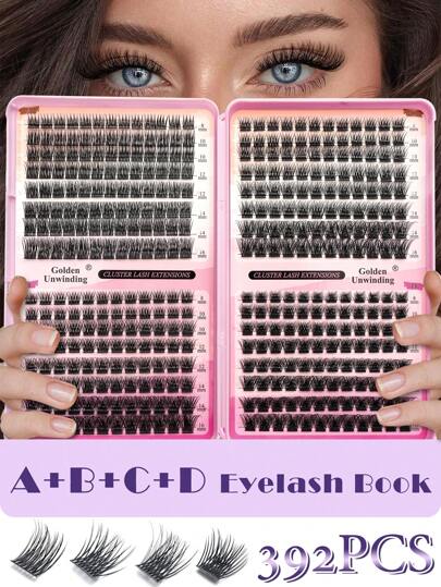 392pcs Lash Clusters DIY Lash Extension Faux Mink Eyelashes - Premium D Curling Natural Volume Individual Lash Clusters For DIY Eyelash Extensions - Reusable, Lightweight, And Easy To Apply Lash Clusters,Eye Lash Clusters,Individual Eyelashes,Lashes,Fake Lashes