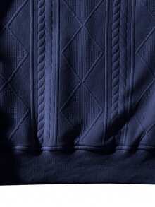 男士休闲纯色连帽衫，秋季 - 藏蓝色 - 查看 7