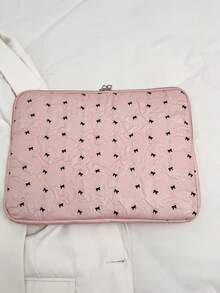 Túi đựng máy tính xách tay/máy tính bảng họa tiết ngôi sao sang trọng tối giản màu trơn, nhiều kích cỡ - Hồng - Xem 5