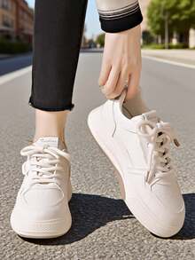 Zapatos para Correr Antideslizantes para Mujer,Zapatos De Tenis Transpirables Casuales Para Mujer,Zapatillas deportivas blancas para mujer,,ideales para actividades al aire libre y correr,anti deslizante - Beis - Ver 1