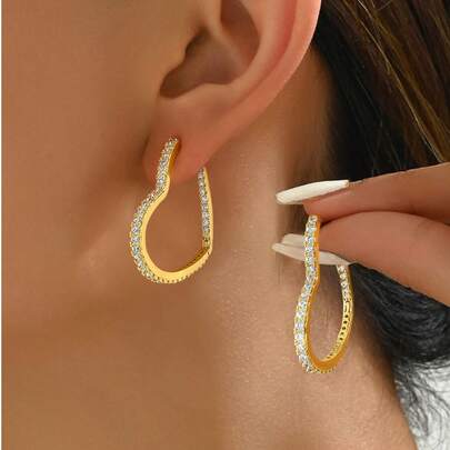 Newsoul 1 Đôi bông tai Zirconia thanh lịch, trang sức bạc 925, bông tai Zirconia tinh tế, trang sức tuyệt đẹp, quà tặng cho các cô gái, thích hợp để đeo hàng ngày, hẹn hò, dự tiệc và các sự kiện.