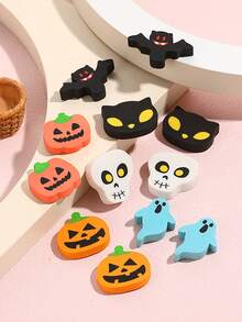 50/100 piezas de gomas de borrar mini de Halloween, gomas de borrar de lápiz con diseños de calabaza, fantasma y murciélago a granel para regalos, recompensas, bolsas de regalo de fiesta de Halloween, decoración de Halloween - Multicolor - Ver 7