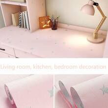 1 卷星形图案家居装饰桌面贴纸，乙烯基粉色女孩房间卧室书桌书架衣柜翻新壁纸，自粘防水厨房墙贴壁纸墙贴房间装饰墙面装饰客厅装饰墙面装饰 - 彩色 - 查看 12