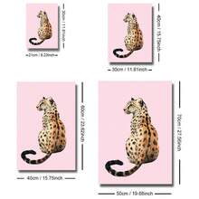 Set Of 3 Unframed Pink Leopard Playing Card Cheetah Star Preppy Art Poster Canvas Print Minimalist Y2K Luxury Girly Room Dopamine Decor Funky Painting For Dorm,Living Room,Bedroom,Modern Home Decoration