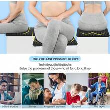 19.7" Gel Seat Cushion, Super Large & Thick Office Chair Cushion For Long Sitting - Back Hip Tailbone Pain Relief Cushion, Egg Seat Cushion Desk Chair Pads For Cars Wheelchair - Fits Up To 350 Lbs-222684 - 黑色較大 - 查看 8