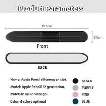 Silicone Pencil Holder With Tablet Stylus Pen Slot Compatible With Apple Pencil Pro 1 2 3 Generation, Galaxy Tab S6 Lite S7 S8 S9 Ultra - Multicolor - View 6