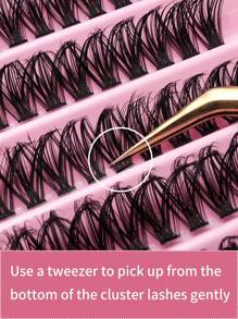 200pcs Flare Eyelashes 8mm-16mm D Curl Density Individual Lashes Extension For Makeup Tools, Create Natural & Dramatic Effect Faux Lashes For DIY At Home Lash Clusters,Eye Lash Clusters,Individual Eyelashes,Lashes,Fake Lashes - C - View 3