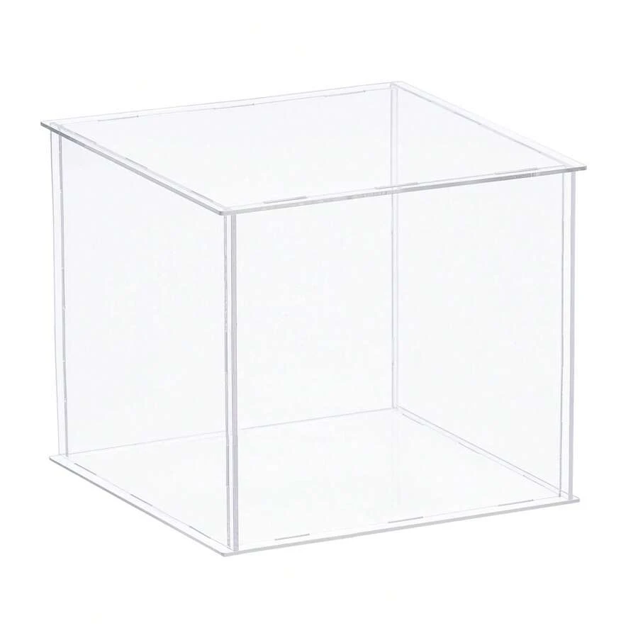 Clear Display Case, Acrylic Box Assemble Dustproof Box Showcase For Collectibles, Crafts - Clear 13.7x13.7x11.8inch - View 1