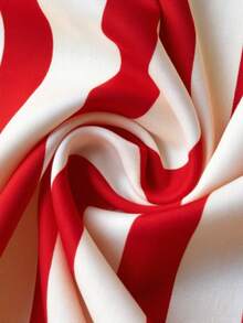 男士休闲单排扣条纹衬衫，圣诞节，长袖上衣 - 紅色 - 查看 4