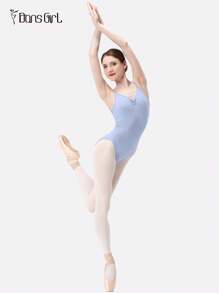 DonsGirl 1pc Women's Ballet Leotard, Adjustable Shoulder Straps, Fitted Waist Design, Suitable For Dance And Gymnastics Performance Training