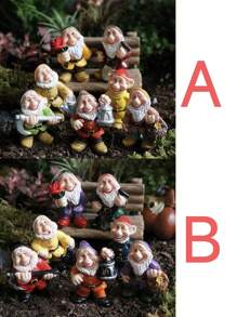Set Of 7pcs Miniature Fairy Garden Gnomes Dwarf Figurines Mini Resin Garden Gnomes Figures Funny Bonsai Micro Statue Decoration