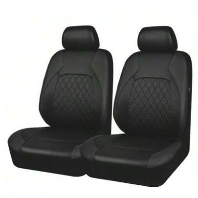 2PCS Front Seat Covers Protectors Waterproof PU Leather Universal For Car Truck Van