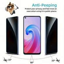 2 Pieces OPPO, Vivo, Realme Edgeless Anti-Peeping Tempered Glass Film This Product Is Compatible With A Variety Of Phone Models, Including OPPO A92/OPPO A96/OPPO A98, Realme GT 5G, Realme C63, Vivo S1 Pro, And Vivo Y38. It Is Designed As A Privacy Film For Mobile Phones, Offering Black Edge Protection And Anti-Peeking Functionality. Screen Protection Essentials, Applicable To Daily Shield, Office, Home Privacy Screen Protector Phone Screen Protector Phone Accessories Waterproof Shockproof Anti-Fall Anti-Fall Scratch Resistant Anti-Fingerprint Full Cover - Black-white Privacy Film - View 4