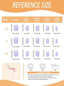 彩虹眼炫彩压模指甲，日常短款温柔可爱可拆卸假指甲，可作为送给女士和女孩的礼物，压模指甲美甲用品 - 彩色 - 查看 4