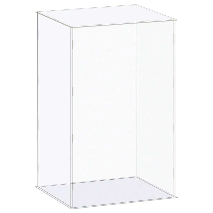 Caja de exhibición transparente, caja acrílica para ensamblar, caja a prueba de polvo para exhibir coleccionables, manualidades - Transparente 10x6.3x16.1 pulgadas - Ver 1