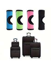 1个多色行李箱拉杆套，带包装标识，独特镂空设计，保护双手免受伤害，适用于纽扣式行李箱，是机场旅行的理想之选，男女通用，是度假、暑假、返校季的必备旅行装备 - 彩色 - 查看 8