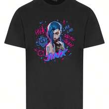 Jinx Arne T-Shirt 220G Pure Cotton T-Shirt - Sual Style, Perfect For Fall And Winter, A Thoughtf29 - Black 6 - View 1