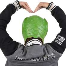 Happy Halloween, Funny Latex Green Fish Mask,Animal Green Fish Head Cosplay Costume Party Mask For Adult Halloween Carnival Costume Party