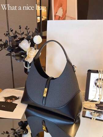 拼色小众设计饺子包，百搭通勤便携单肩斜挎包，手提包，适合日常通勤，休闲约会，逛街