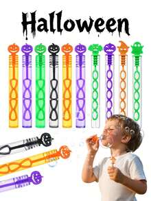 5/10pcs Halloween Bubble Wands - Colorful Plastic Party Favors With Random Pumpkin & Bat Designs, Non-Candy Treats For Trick-Or-Treat, ,Goodie Bag Fillers , Halloween Accessories, Trick Or Treat Gifts, Spooky Decorations, Lightweight Construction, Festive Giveaways, Event Planners,Halloween Party Favors(No Liquid) - Multicolor - View 2