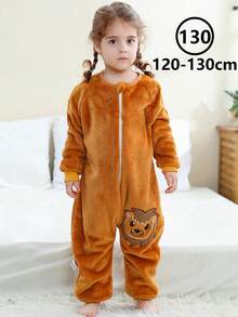 MICHLEY 1pc Baby Cartoon Animal Flannel Cute Sleeping Bag, Long Sleeve Zipper Comfortable Unisex Infant Supplies, Suitable For Living Room, Halloween, Party Wear - Multicolor - View 14