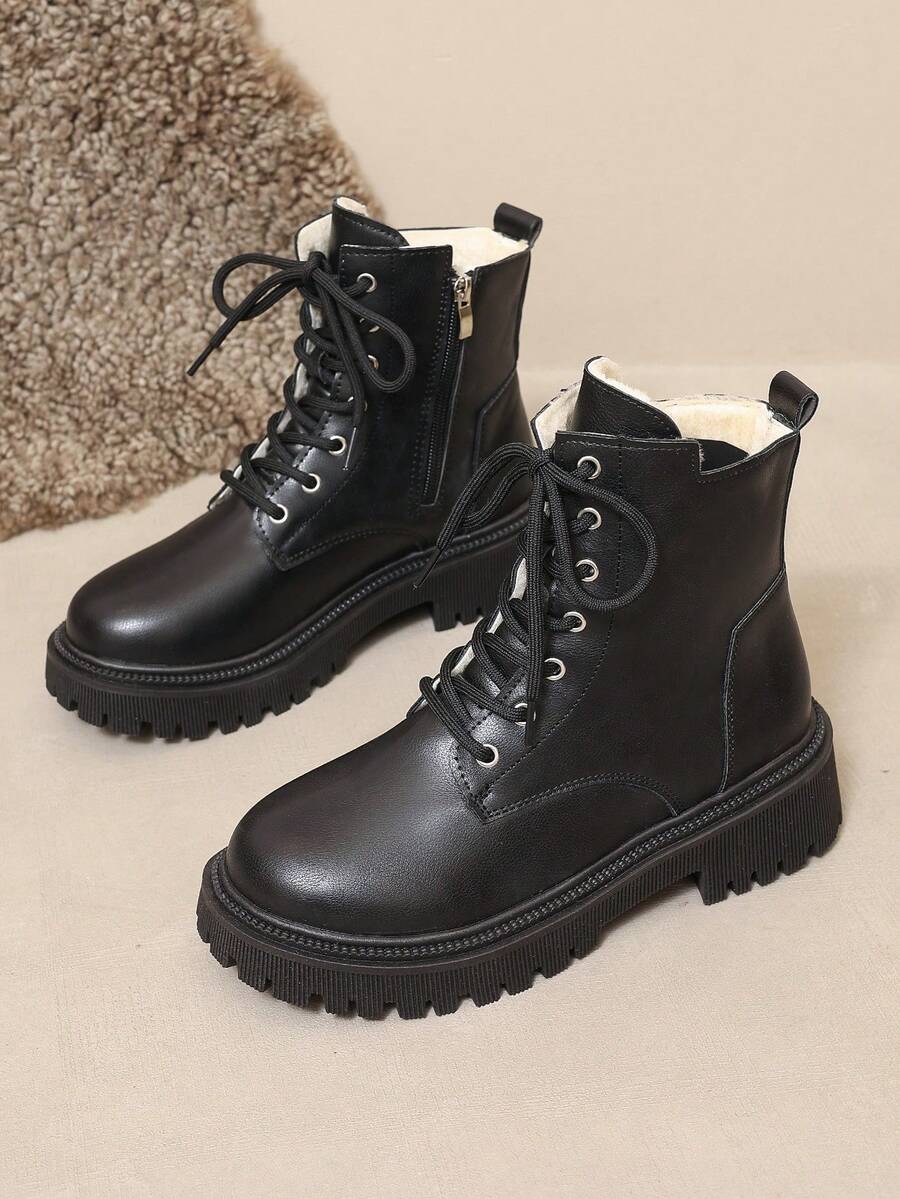 2025 New Autumn/Winter ' Shoes, Thick Sole Big Shoes, School Student Shoes, Fashion Versatile Casual ' Shoes, Side Zipper ' Student Shoes, Teenage School Student Shoes, Student Boots, Casual Ankle Boots