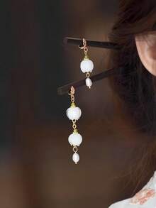 Two Bohemian Wooden Lily Of The Valley Hairpins Are Suitable For Women, With Teeth Shaped Into A Ponytail At The Back Of The Head And Sweet And Lovely Hairpins. The Side Clip Of The Hairpin Is Fresh Country Style, Bun Extension, Hair Bun Maker, Bun Hair Piece, Hair Styling Pins, Bobby Pins