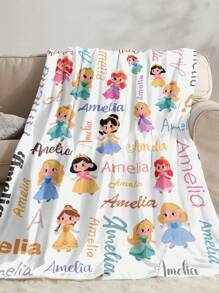 1pc Customized Name Blanket, Family Gift, Birthday Gift, Christmas Gift, Personalized Gift, Children's Day Gift