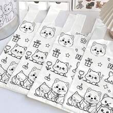 Bolsa de basura con estilo de chaleco, bolsa de plástico con estampado de perro lindo de dibujos animados, adecuada para estudiantes universitarias, bolsa de almacenamiento para niños, apta para el hogar, sala de estar, dormitorio, cocina, baño (2 piezas)