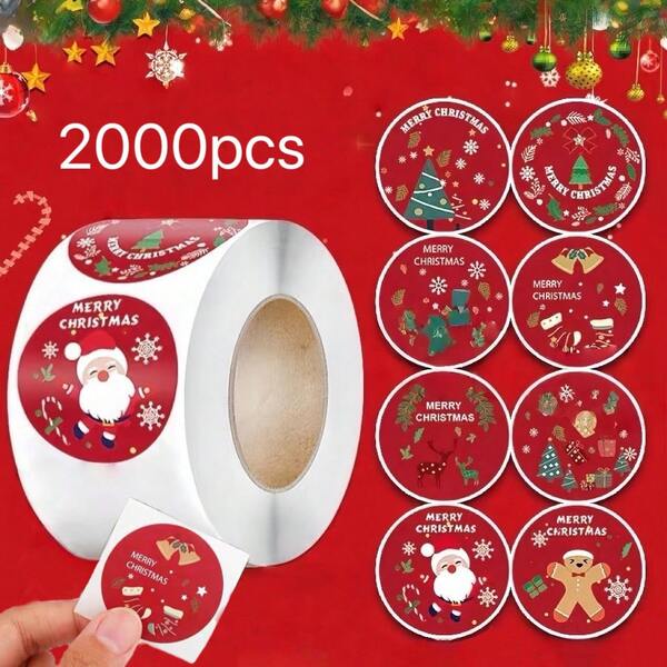 2000 pièces d'autocollants de Noël, parfaits pour l'emballage de cadeaux DIY, le scellage, la cuisson et la décoration de la maison. Diverses conceptions d'autocollants adhésifs, le design en rouleau est facile à utiliser. Les autocollants de dessins animés conviennent aux célébrations des fêtes - un cadeau idéal pour les artisans et les passionnés de DIY.