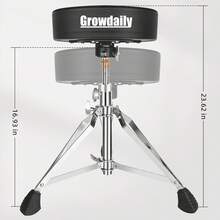 Drum Throne Seat,Adjustable Stool Drum Universal Thick Padded Drum Throne Drummer Stool With 2Pacs 5A Drumsticks - 1 - Xem 2